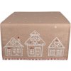 Clayre & Eef Hnedý behúň s perníkovými chalúpkami Gingerbread Bliss 50x140 cm