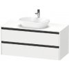 Duravit Ketho.2 - Umývadlová skrinka s výrezom, 57x120x55 cm, 2 zásuvky, matná biela K24897018180000 Duravit Ketho.2 - Umývadlová skrinka s výrezom, 57x120x55 cm, 2 zásuvky, matná biela K24897018180000