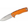Lionsteel ROK ORANGE Aluminum knife, RotoBlock, satin finish blade M390 ROK A OS