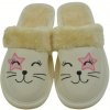 Dámske Biele Hrejivé Papuče Mačička z Ekokože Dámske Biele Hrejivé Papuče Mačička z Ekokože
