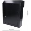 Poštová schránka, max. formát listu A4, prášková čierna Poštová schránka, max. formát listu A4, prášková čierna
