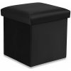 Textilomanie Čierny skladací taburet CUBEXO VELVET M Textilomanie Čierny skladací taburet CUBEXO VELVET M