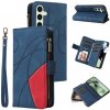 Multifunkčné peňaženkové puzdro Dual-color Zipper na Samsung Galaxy S24 FE 5G - Modrá Multifunkčné peňaženkové puzdro Dual-color Zipper na Samsung Galaxy S24 FE 5G - Modrá
