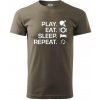 Stolný tenis - eat sleep - Klasické pánske tričko vyššej gramáže - XS ( Army ) Stolný tenis - eat sleep - Klasické pánske tričko vyššej gramáže - XS ( Army )