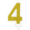 Sviečka narodeninová 7 cm číslica „4 zlatá 5902230748286