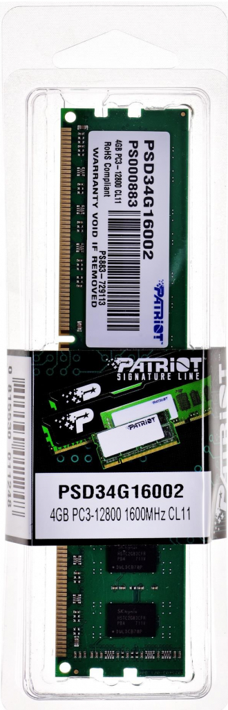 Patriot DDR3 4GB 1600MHz CL9 PSD34G16002