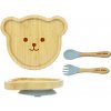 Malý Ježko Bambusový jedálenský set s prísavkou - Medvedík - rôzné farby Farba: Baby Blue Malý Ježko Bambusový jedálenský set s prísavkou - Medvedík - rôzné farby Farba: Baby Blue