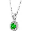 DF Zlatý dámsky prívesok 3099, biele zlato, smaragd s diamantmi