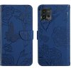 Peňaženkové kožené puzdro Feel Butterfly na Motorola Moto G72 - Modrá Peňaženkové kožené puzdro Feel Butterfly na Motorola Moto G72 - Modrá