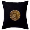 Bitcoin zlatá minca guľatá - Vankúš 50x50 - 50x50 - Iba poťah ( Čierna ) Bitcoin zlatá minca guľatá - Vankúš 50x50 - 50x50 - Iba poťah ( Čierna )