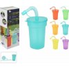 Kinekus Pohár na vodu so slamkou plastový balenie mix 6 x 380 ml
