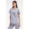 Vienetta Dámske pyžamo kapri Mia: šedá M Vienetta Dámske pyžamo kapri Mia: šedá M