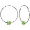 Nefertitis 29556 Strieborné 25 mm KRUHY s trblietavou guličkou Peridot NF56348 - 2,5 cm, 2,2 g Nefertitis 29556 Strieborné 25 mm KRUHY s trblietavou guličkou Peridot NF56348 - 2,5 cm, 2,2 g