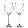 Swarovski Diamante poháre na biele víno Hearts s kryštálmi 2 x 360 ml