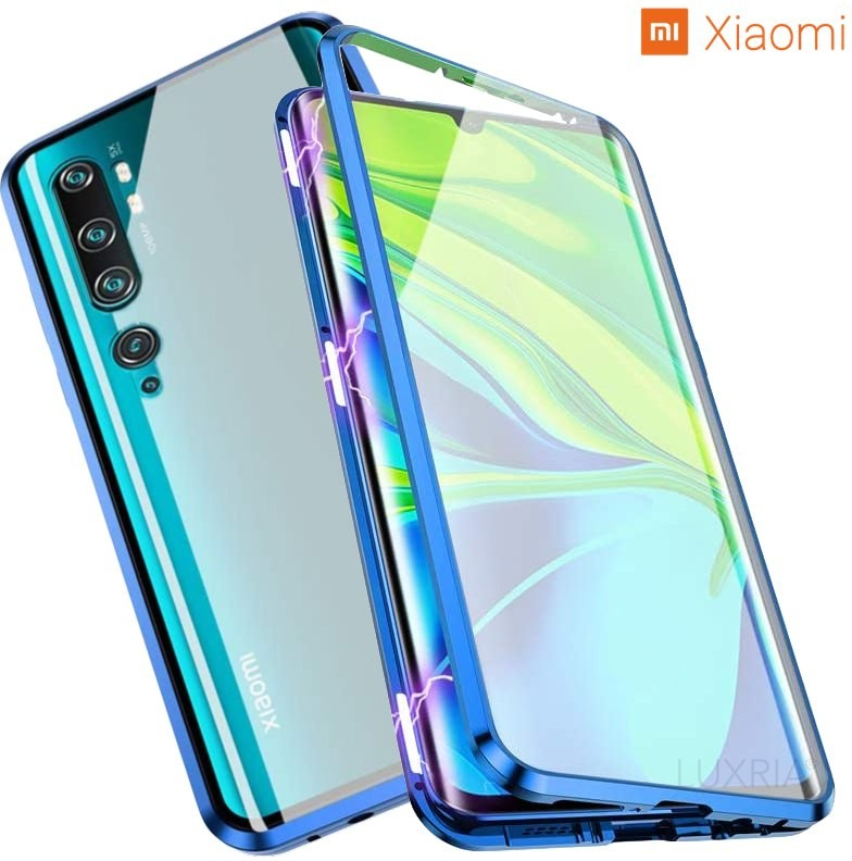 Púzdro Luxria Double Glass Magnetic - Modré presklené magnetické Xiaomi Redmi Note 11 | Redmi Note 11S