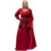 Battle Merchant Sametové středověké šaty Cotehardie Isabell, červené Battle Merchant Sametové středověké šaty Cotehardie Isabell, červené