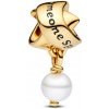 Pandora Pozlátený prívesok Stuha s perlou Shine 763784C01 Pandora Pozlátený prívesok Stuha s perlou Shine 763784C01