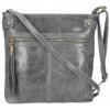 Made In Italy dámska kožená kabelka 727 tmavošedá