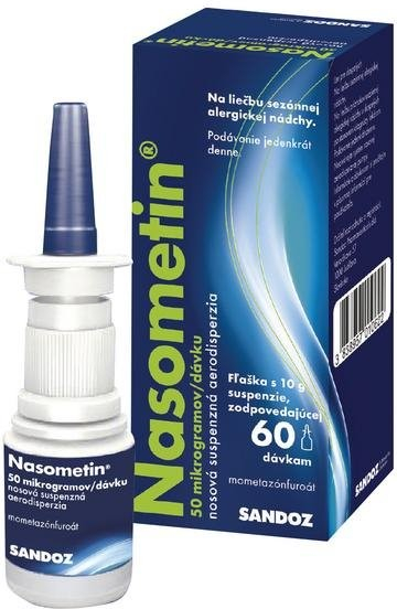 Nasometin 50 mikrogramov/dávku aer.nau. 1 x 10 g/60 dávok