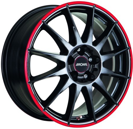 Ronal R54 6,5x15 5x100 ET35 black polished red