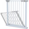 Fiqops schodisková brána schodisková brána s dvojitým zámkom bezpečná kovová brána biela 96-103 cm široká biela