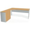 Hobis Pracovný stôl Gate, ergo, pravý, 180x75,5x200 cm, buk/sivá Hobis Pracovný stôl Gate, ergo, pravý, 180x75,5x200 cm, buk/sivá