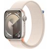 Chytré hodinky Apple Watch Series 9 45mm Hviezdne biely hliník s hviezdne bielym prevliekacím športovým remienkom (MR983QC/A)