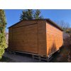 Plechová garáž 4×6 m - zlatý dub - MODERN Plechová garáž 4×6 m - zlatý dub - MODERN