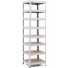 Policový regál Trestles RH 2200x600x450, nosnosť 2000 kg, 8 políc Farba: sivá, Typ police: drevená MDF 5,4 mm Policový regál Trestles RH 2200x600x450, nosnosť 2000 kg, 8 políc Farba: sivá, Typ police: drevená MDF 5,4 mm
