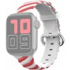 AppleKing prepletený silikónový remienok pre Apple Watch 42mm / 41mm / 40mm / 38mm - bielo-červený - možnosť vrátiť tovar ZADARMO do 30tich dní AppleKing prepletený silikónový remienok pre Apple Watch 42mm / 41mm / 40mm / 38mm - bielo-červený - možnosť vrátiť tovar ZADARMO do 30tich dní