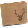 Tetrao Kožená peňaženka jeleň hlava ležatá