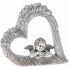 Dekorácia srdca s anjelom, šedá, polyresin, 14,5 x 13,5 x 4 cm Dekorácia srdca s anjelom, šedá, polyresin, 14,5 x 13,5 x 4 cm