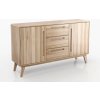 Drevená komoda Beskid 3S2D, šírka 155 cm, Prírodný Buk Drevená komoda Beskid 3S2D, šírka 155 cm, Prírodný Buk