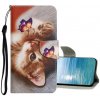 Peňaženkové kožené puzdro COLORED na Samsung Galaxy A23 5G - Motýľ a mačka Peňaženkové kožené puzdro COLORED na Samsung Galaxy A23 5G - Motýľ a mačka