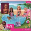 Barbie blondínka a bazén so šmykľavkou