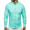 Svetlozelená pánska elegantná košeľa s dlhými rukávmi BOLF 5821-1 Svetlozelená pánska elegantná košeľa s dlhými rukávmi BOLF 5821-1