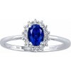 Silvego Zlatý zásnubný prsteň princeznej KATE z bieleho zlata s prírodným safírom a diamantmi 0,20 ct DNN2809RGWDBS Silvego Zlatý zásnubný prsteň princeznej KATE z bieleho zlata s prírodným safírom a diamantmi 0,20 ct DNN2809RGWDBS