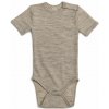 Merino body detské s krátkym rukávom hnedé Smallstuff svetlý prírodný melír Merino body detské s krátkym rukávom hnedé Smallstuff svetlý prírodný melír