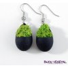 Živé šperky - Náušnice Slza čierne s lišajníkom Živé šperky - Náušnice Slza čierne s lišajníkom