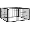 vidaXL Ohrádka pre psov 4 panely čierna 100x50 cm práškovaná oceľ vidaXL Ohrádka pre psov 4 panely čierna 100x50 cm práškovaná oceľ