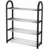 HomeLife Botník 4 police 46 x 63 x 19 cm, plast chrom, čierny BW4 HomeLife Botník 4 police 46 x 63 x 19 cm, plast chrom, čierny BW4