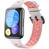 eses Silikónový remienok dierkovaný pre Huawei watch fit 2 - Bielo ružový eses Silikónový remienok dierkovaný pre Huawei watch fit 2 - Bielo ružový