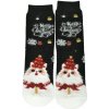 SantaGift Detské vianočné bavlnené ponožky čierne