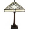 Clayre & Eef Pyramídová stolná lampa Tiffany Ova - 31*31*48 cm E27/max 1*60W - Clayre & Eef Clayre & Eef Pyramídová stolná lampa Tiffany Ova - 31*31*48 cm E27/max 1*60W - Clayre & Eef
