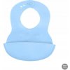 Silikónový podbradník s nastaviteľným zapínaním, modrý BabyOno Silikónový podbradník s nastaviteľným zapínaním, modrý BabyOno