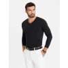 Trendy čierne tričko s dlhým rukávom s V-výstrihom, s logom V1 LSBC-0123 - XL Trendy čierne tričko s dlhým rukávom s V-výstrihom, s logom V1 LSBC-0123 - XL