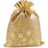 Vianočné darčekové vrecúško 30x40 cm imitácia juty - 1 ks 1 režná prírodná zlatá Vianočné darčekové vrecúško 30x40 cm imitácia juty - 1 ks 1 režná prírodná zlatá