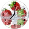 Sklenené hodiny okrúhle Jahody fi 30 cm Sklenené hodiny okrúhle Jahody fi 30 cm