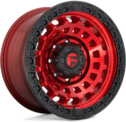 FUEL D632 ZEPHYR 9x17 5x127 ET1 candy red black bead ring