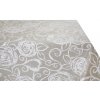 Mondo Italia Obrus na stôl na režnom podklade biele pivonky Biela 120x160 cm Mondo Italia Obrus na stôl na režnom podklade biele pivonky Biela 120x160 cm